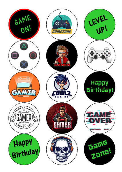 Video Game Cupcake Toppers Printable: gaming CUPCAKE 
