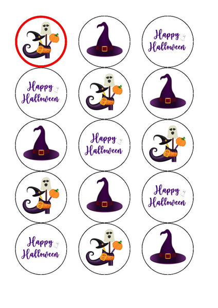 Set Of 48 Witch Leg Cupcake Toppers - Halloween Paper Decorations, 8 Styles, 2.36x3.94 Inch, For Cupcakes, Desserts, Party Favors - View #12