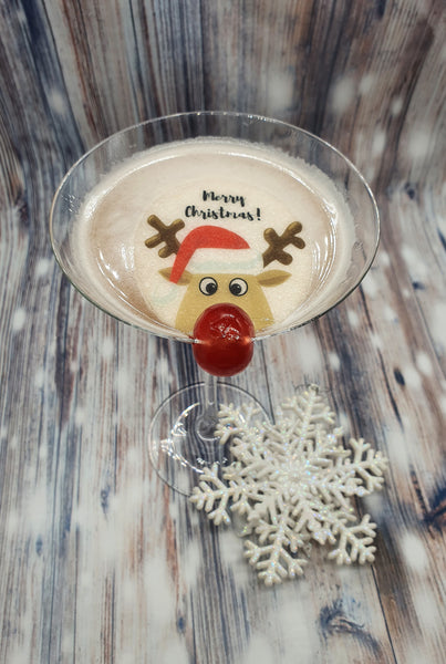 Merry Christmas EDIBLE Wafer drink topper, cocktail topper