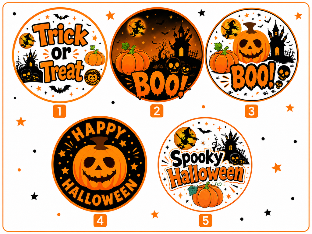 HAPPY HALLOWEEN - EDIBLE CUPCAKE & CAKE TOPPERS
