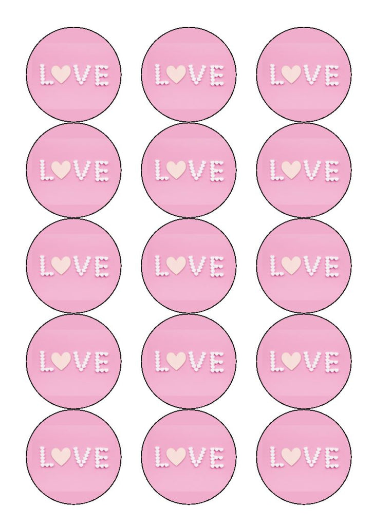 Love - Valentine Edible Cake and Cupcake Toppers