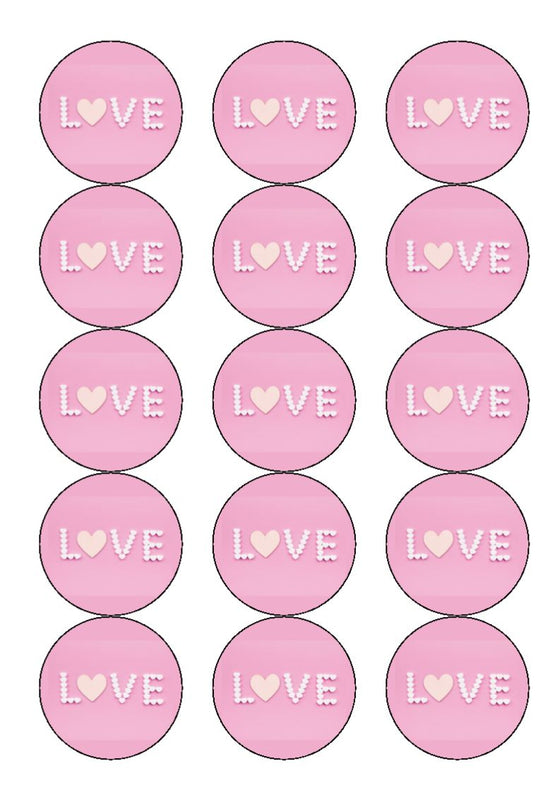 Love - Valentine Edible Cake and Cupcake Toppers