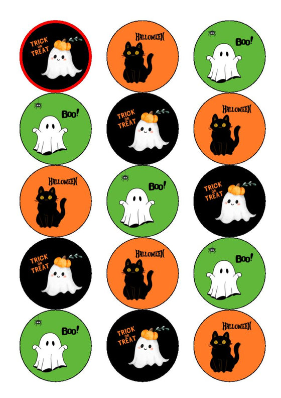 HALLOWEEN TRICK OR TREAT - Edible Cake and Cupcake Toppers