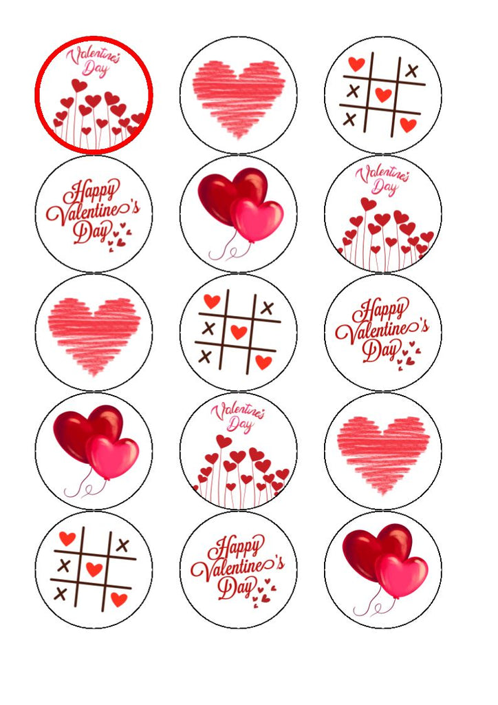 Valentine Mix Up - Edible Cake and Cupcake Toppers