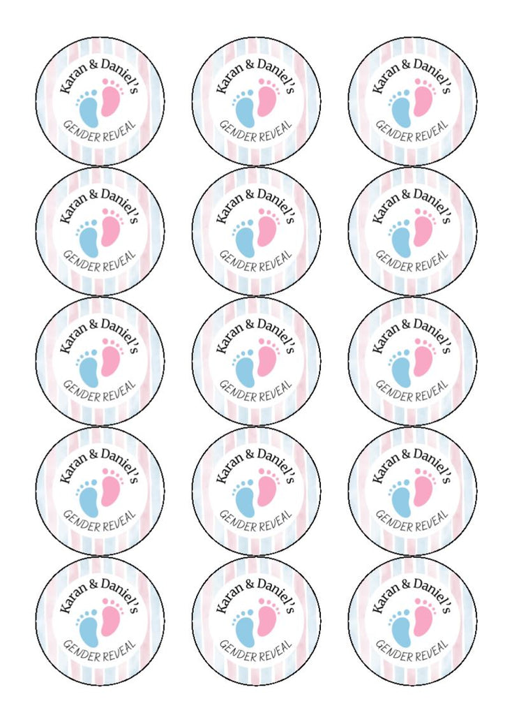 Personalised Gender Reveal - Cake and Cupcake Toppers