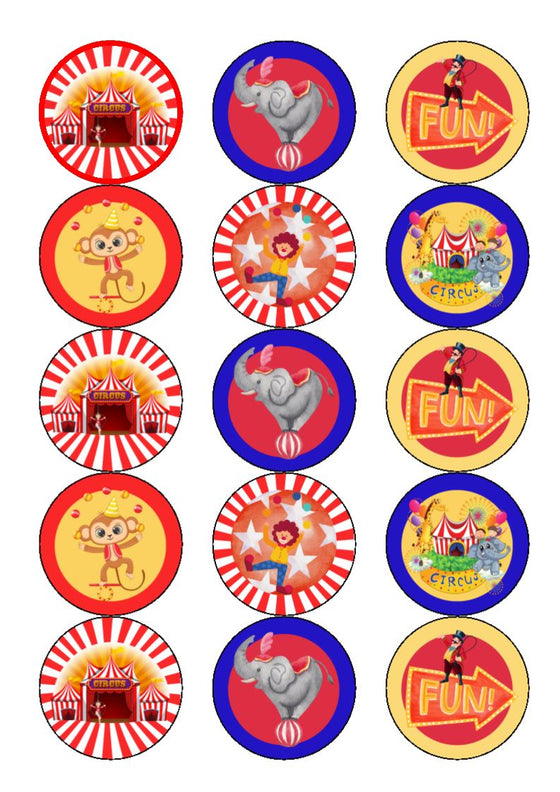 Circus - edible cupcake toppers