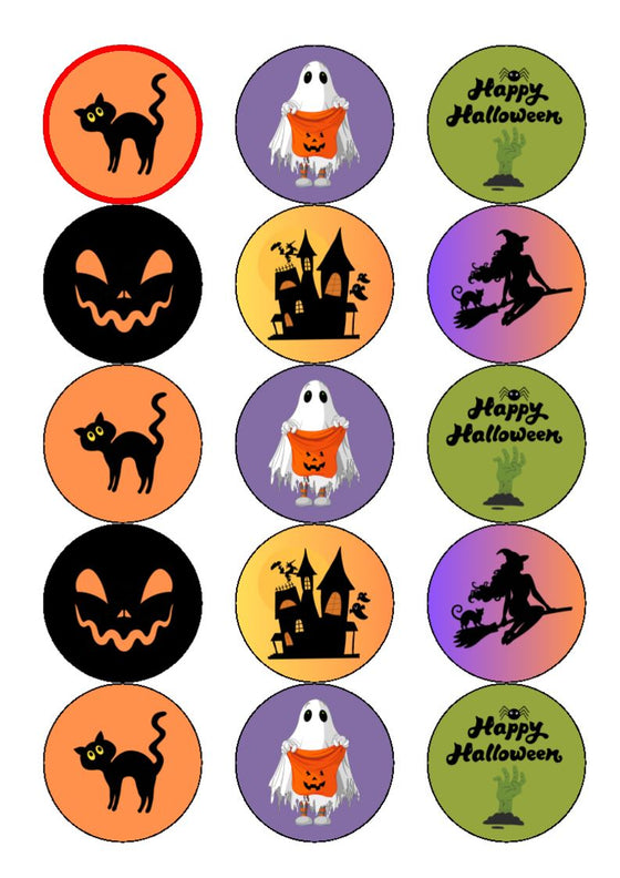 NEW!! HALLOWEEN MIX 1 - Edible Cupcake Toppers