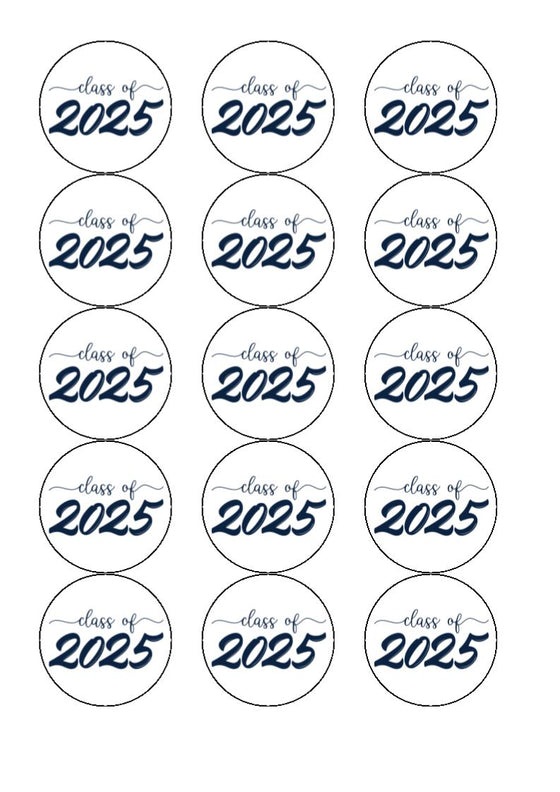 Class of 2025 - Edible Cake & Cupcake Toppers