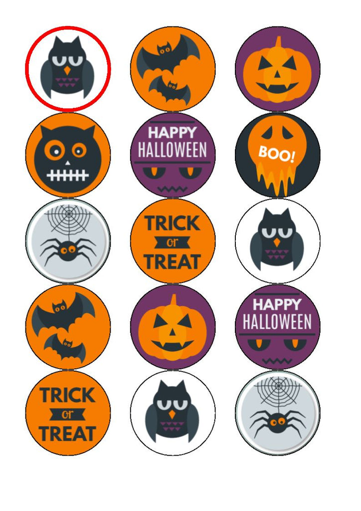 NEW HALLOWEEN 3  -  edible cake and cupcake toppers