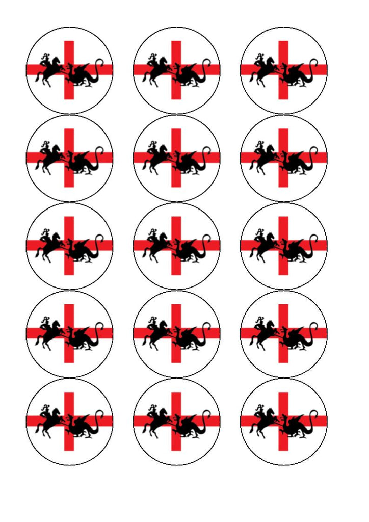 St George's Day & The Dragon Edible Cake & Cupcake Toppers
