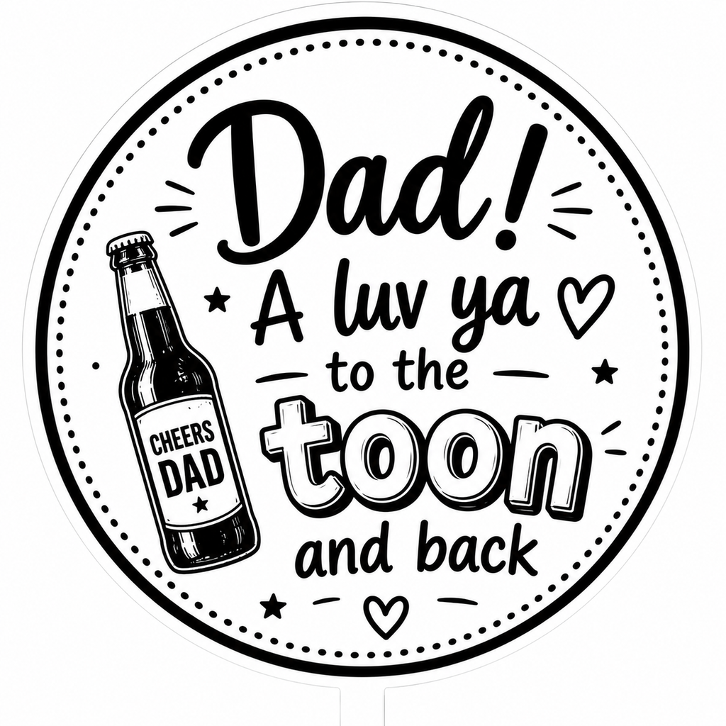 Geordie Father's Day Edible Cake and Cupcake Toppers