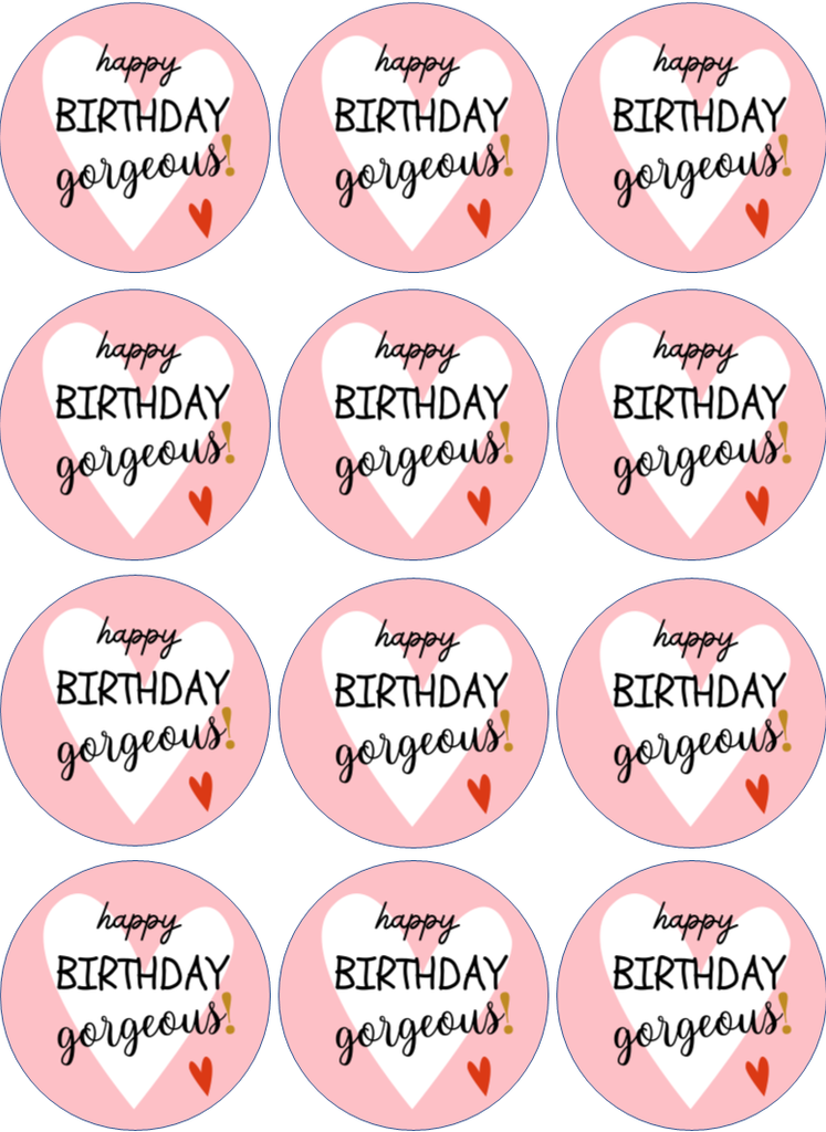 Birthday - Edible Drink Toppers - Gorgeous