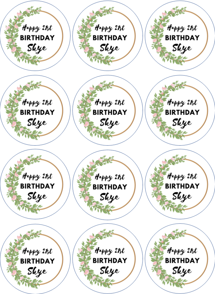 Birthday - Edible Drink Toppers - Design 5