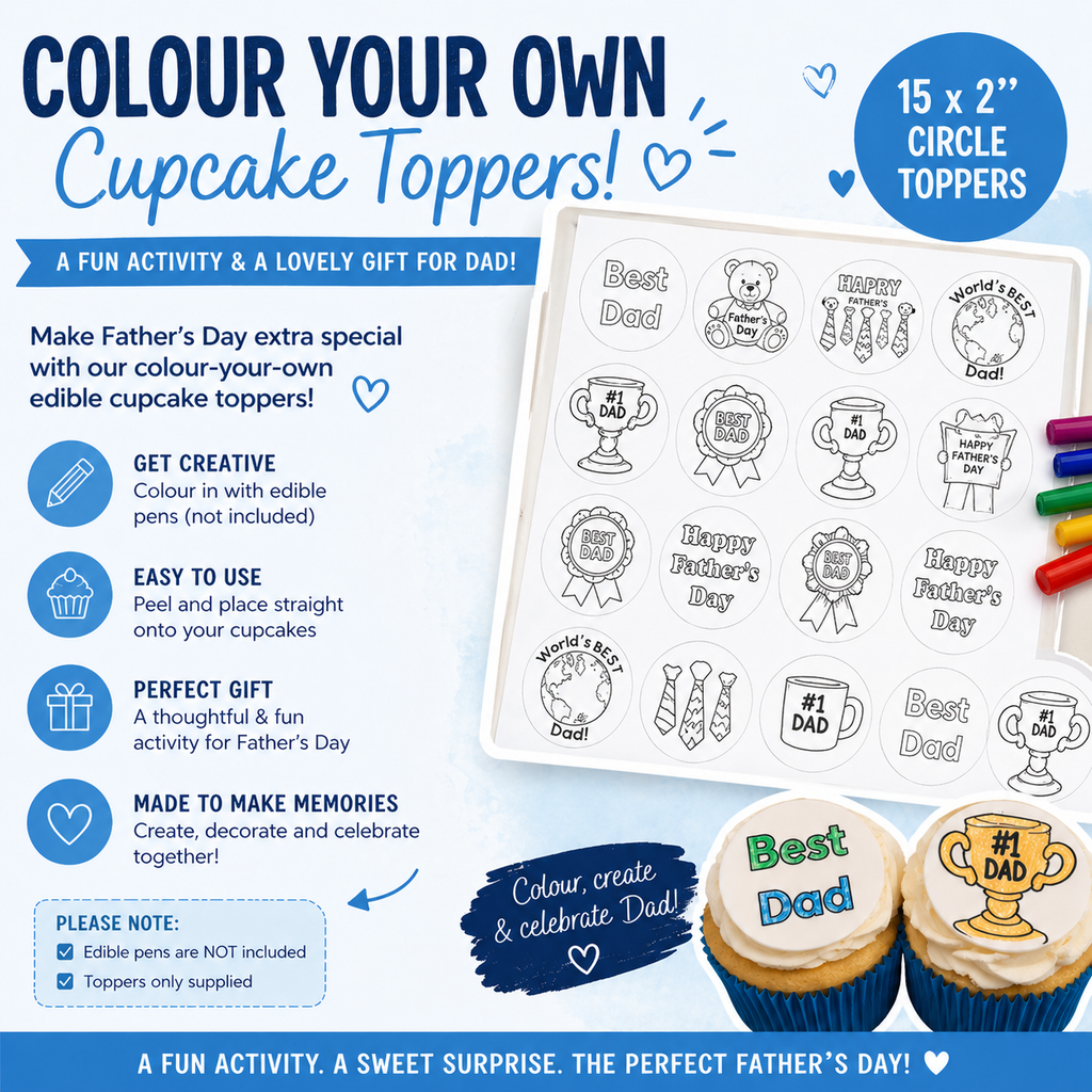 Colour Your Own Father’s Day Cupcake Toppers – Fun Activity & Gift