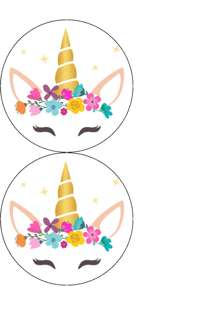 Unicorns - Design 6 - Edible Cake Toppers