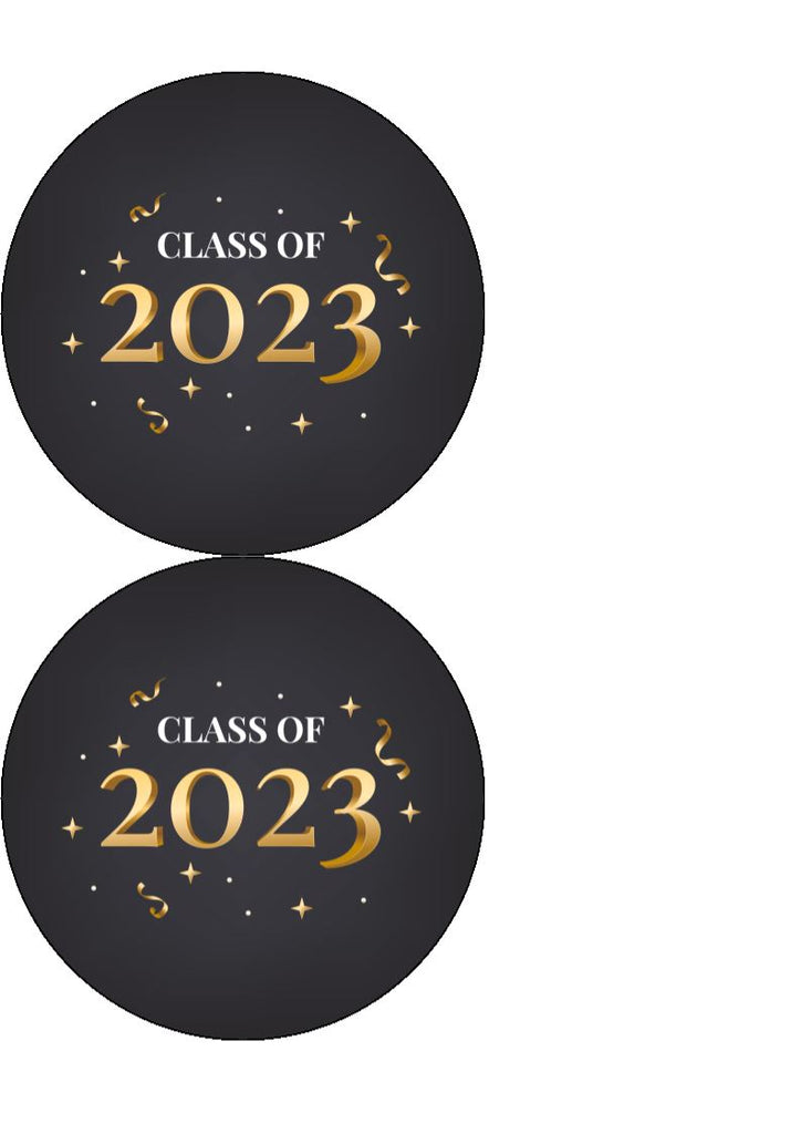 Class of 2023 Cake Toppers - Black and Gold