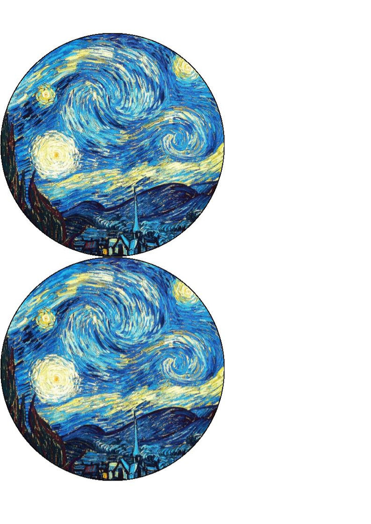 Van Gough Starry Night - Cupcake and Cake Toppers