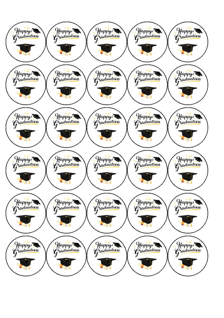 Happy Graduation Edible Cake & Cupcake Toppers