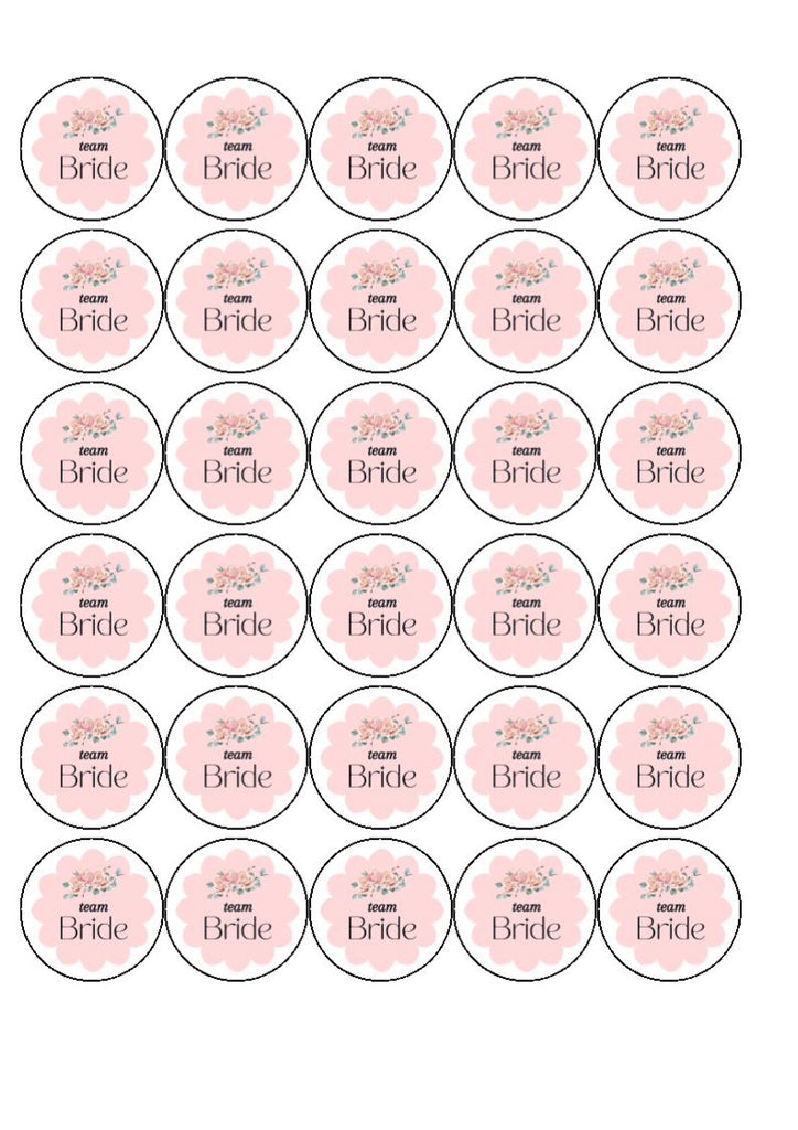 Team Bride Edible Cupcake Toppers – Hen Party Cake Decorations Toppers
