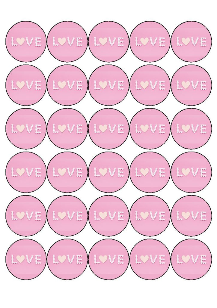 Love - Valentine Edible Cake and Cupcake Toppers