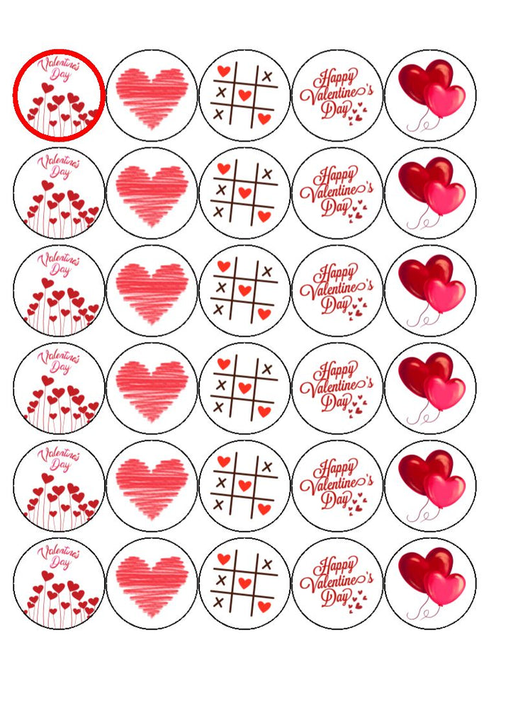 Valentine Mix Up - Edible Cake and Cupcake Toppers