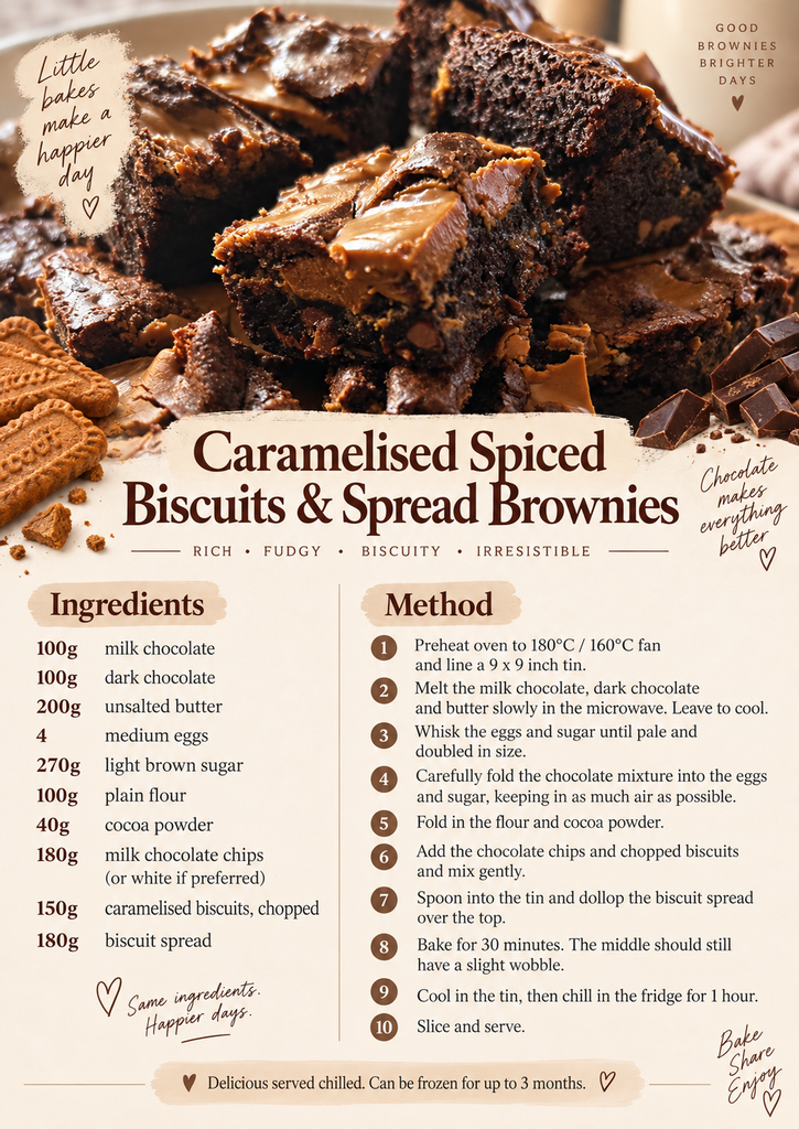 Caramelised Spiced Biscuits & Spread Brownies