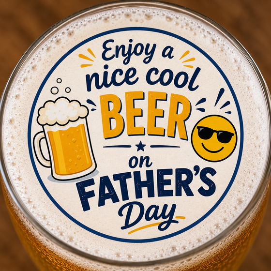 Father's Day Edible Drink Toppers - Enjoy a Beer