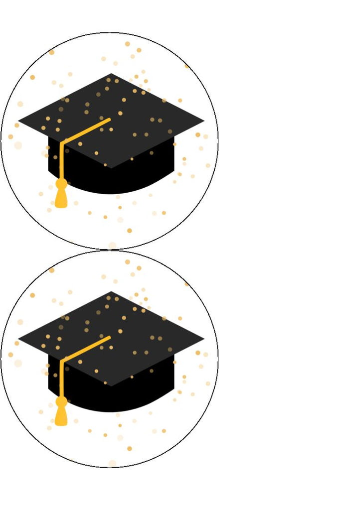 Graduation Glitter Effect Edible Cake & Cupcake Toppers