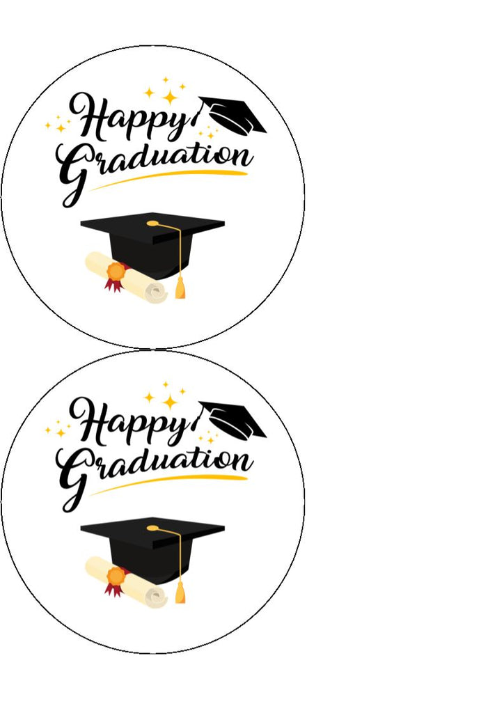 Happy Graduation Edible Cake & Cupcake Toppers