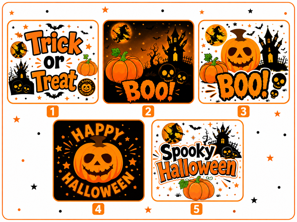 HAPPY HALLOWEEN - EDIBLE CUPCAKE & CAKE TOPPERS