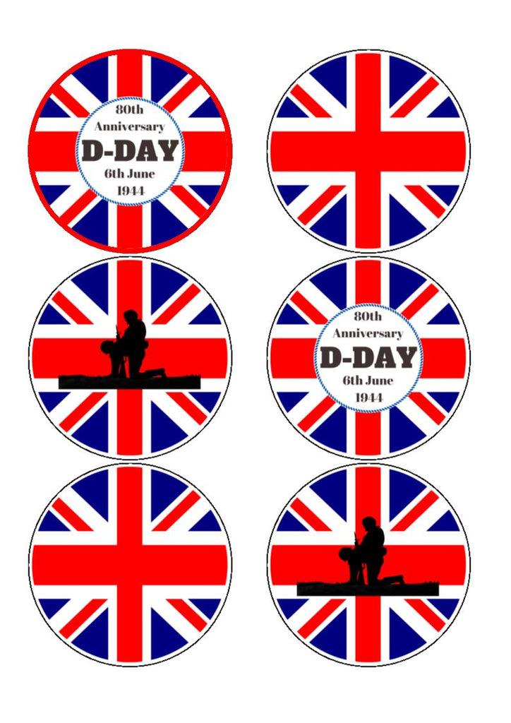 D-Day Edible Cake and Cupcake Toppers