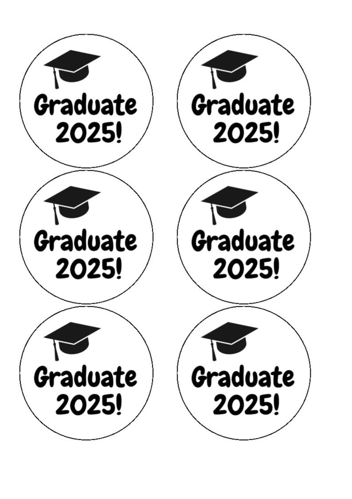 Graduation 2025 Edible Cake & Cupcake Toppers