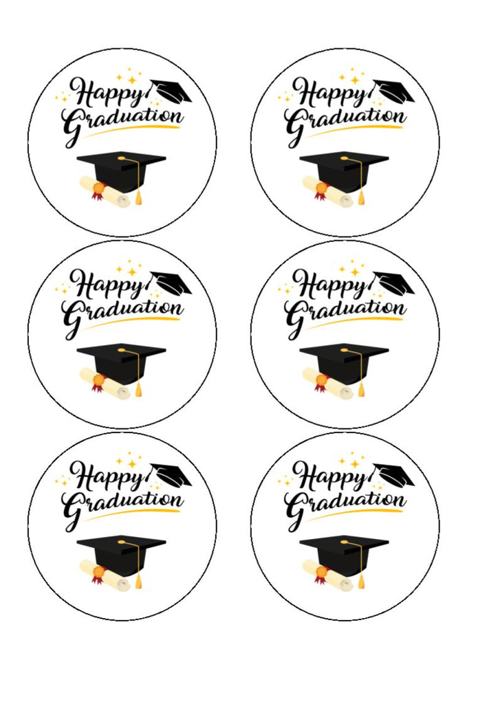 Happy Graduation Edible Cake & Cupcake Toppers