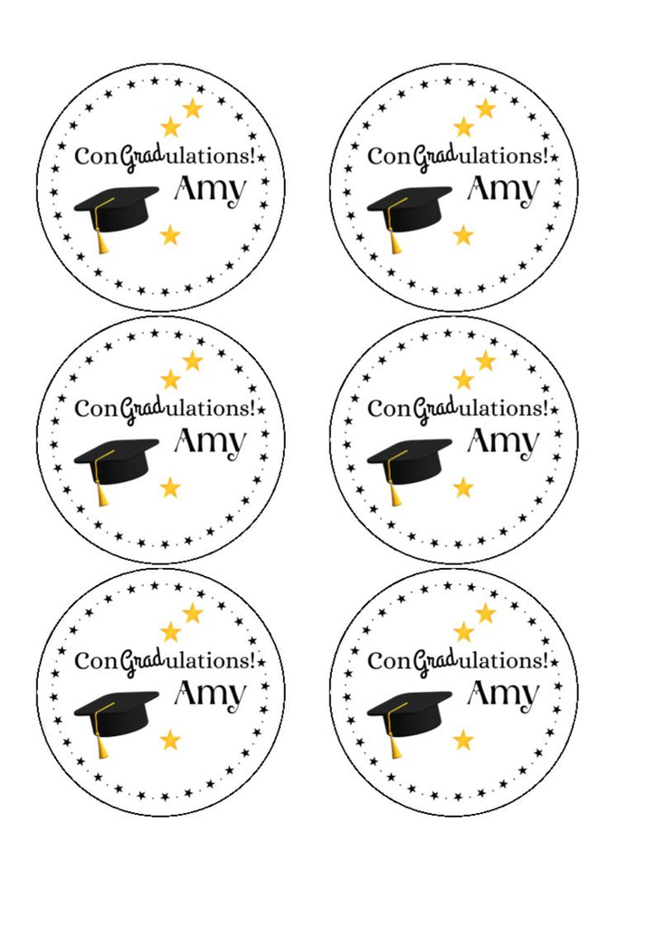 Graduation Stars - Personalised - Edible Cake & Cupcake Toppers