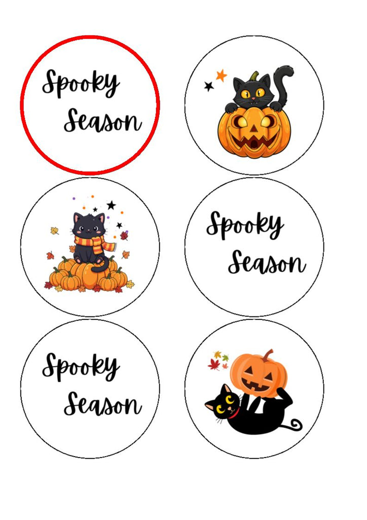 HALLOWEEN SPOOKY SEASON - Edible Cake and Cupcake Toppers