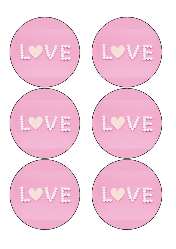 Love - Valentine Edible Cake and Cupcake Toppers