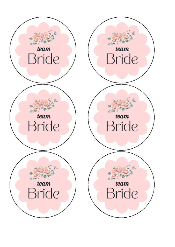 Team Bride Edible Cupcake Toppers – Hen Party Cake Decorations Toppers