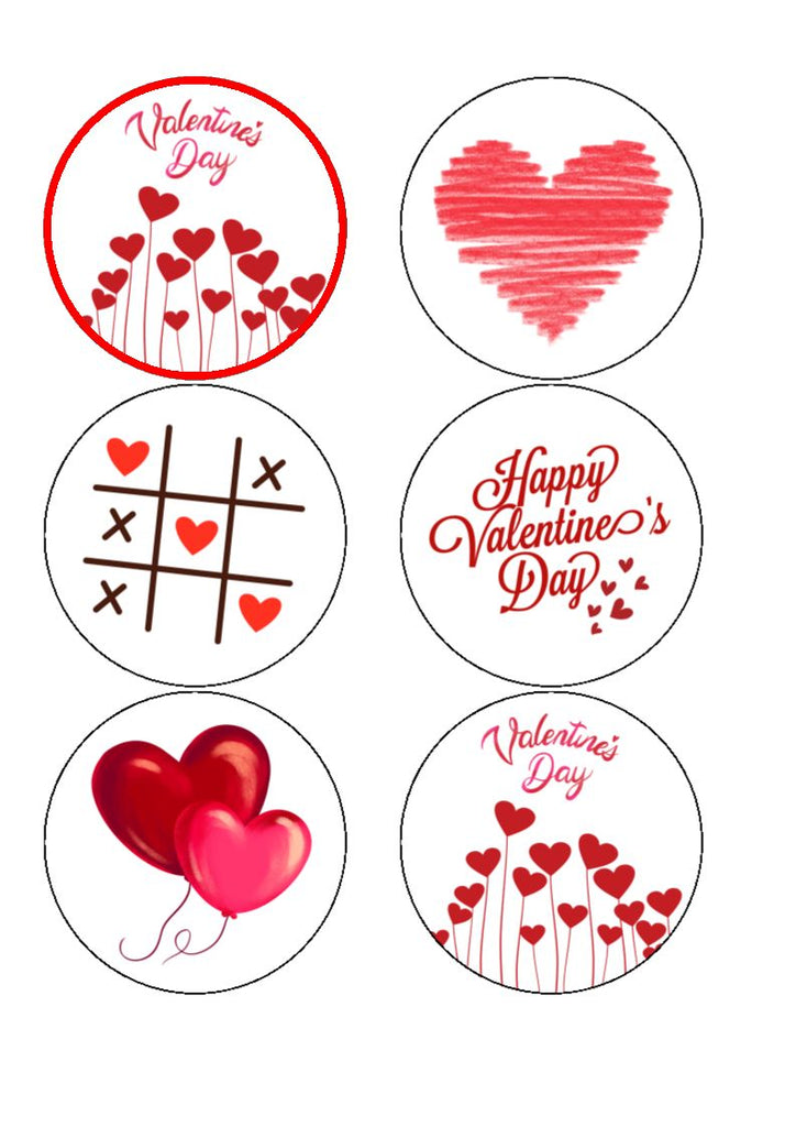 Valentine Mix Up - Edible Cake and Cupcake Toppers