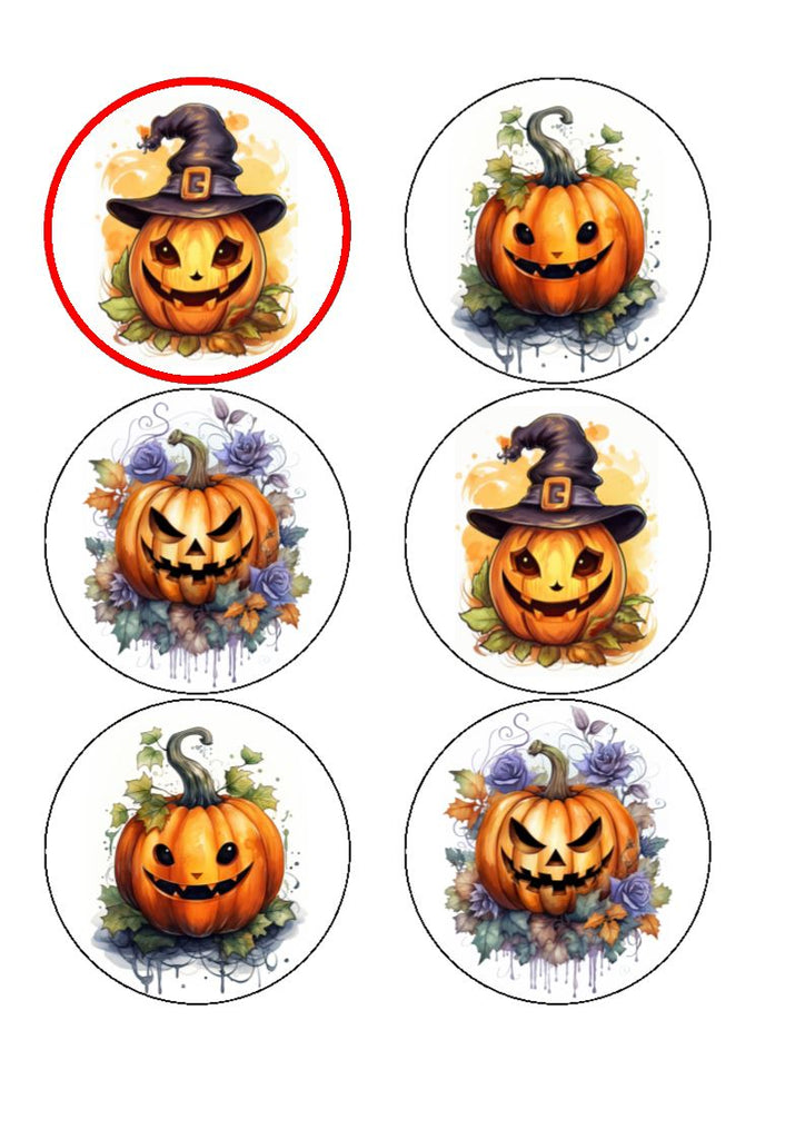 NEW HALLOWEEN 6  -  Edible Cake and Cupcake Toppers