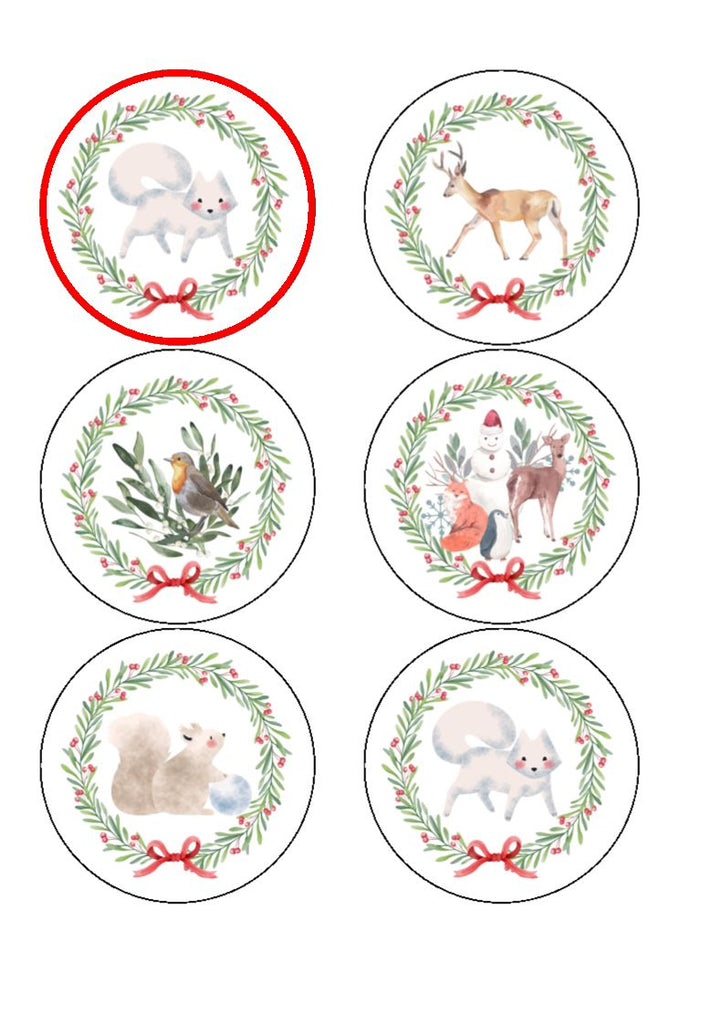 Winter Animals  - Christmas Cake and Cupcake toppers