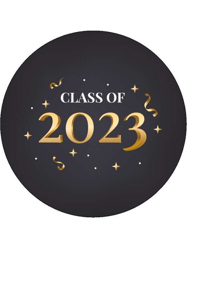 Class of 2023 Cake Toppers - Black and Gold