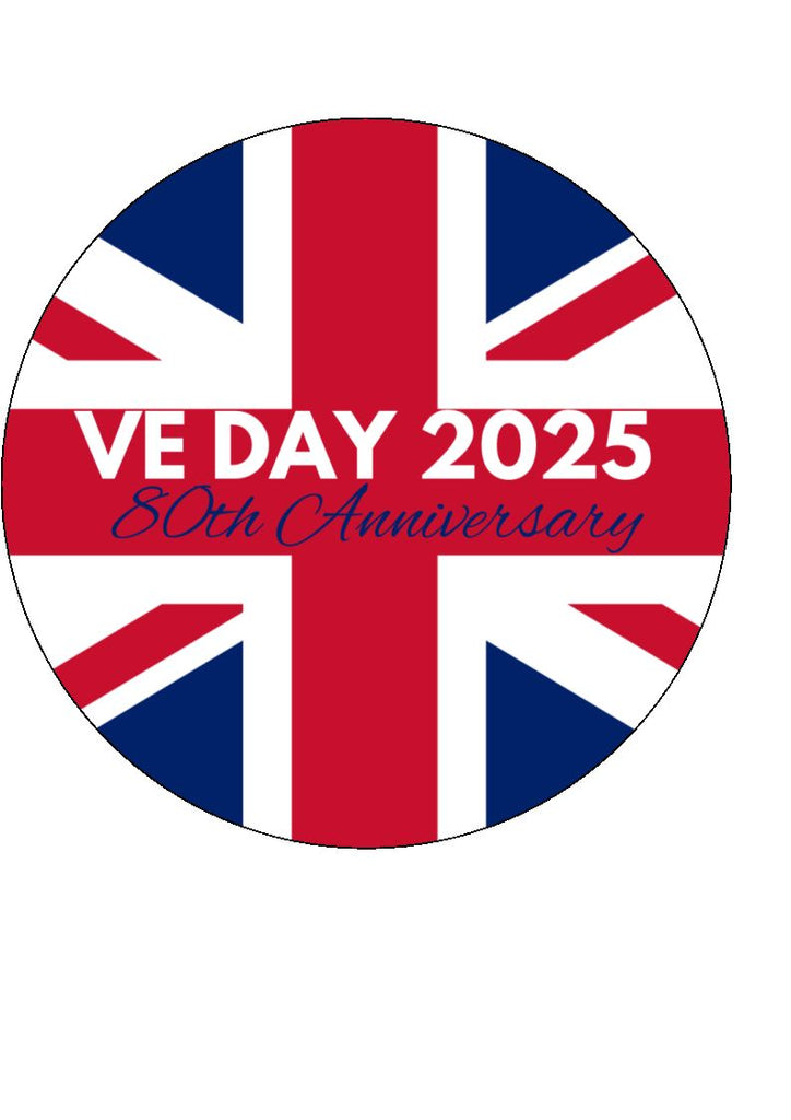 VE Day Edible Cake and Cupcake Toppers