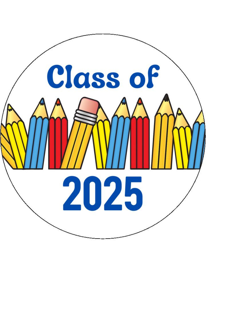 Class of 2025 - Pencils- Edible Cake & Cupcake Toppers