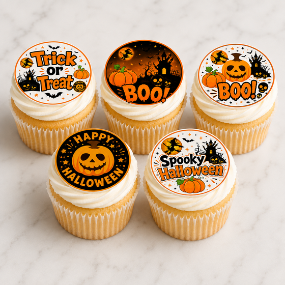 Happy Halloween - Edible Cake & Cupcake Toppers
