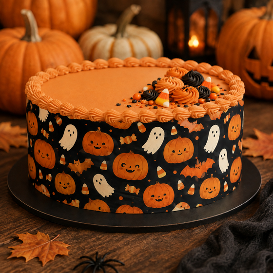 Cute Pumpkin Edible Cake Wrap
