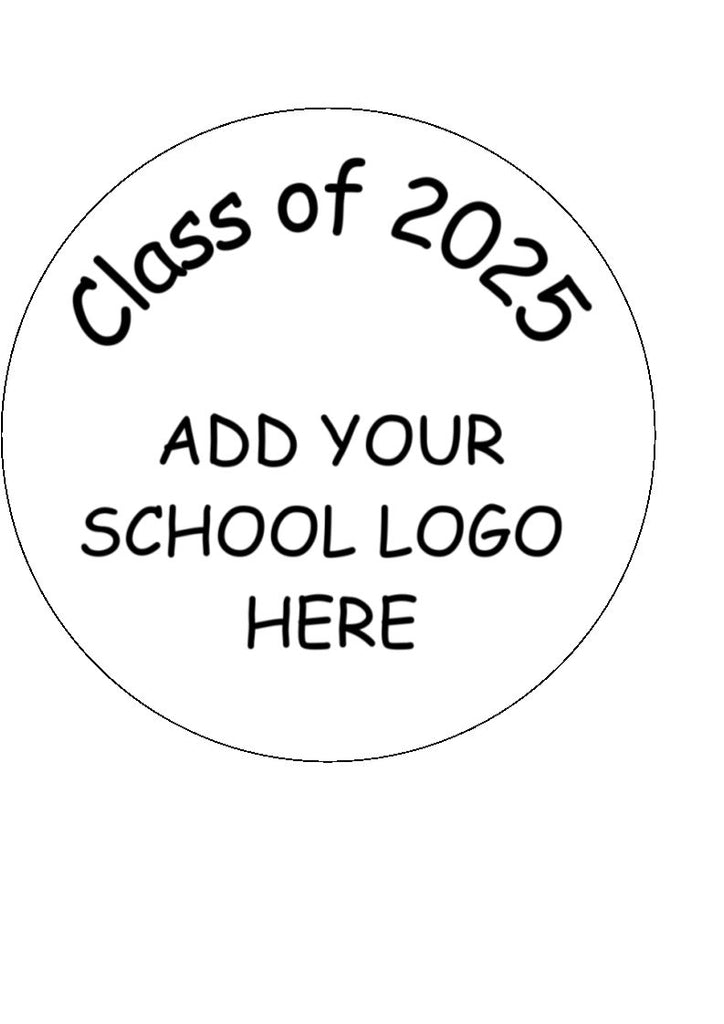 Add your own school logo - Class of 2025 - Edible Cake & Cupcake Toppers