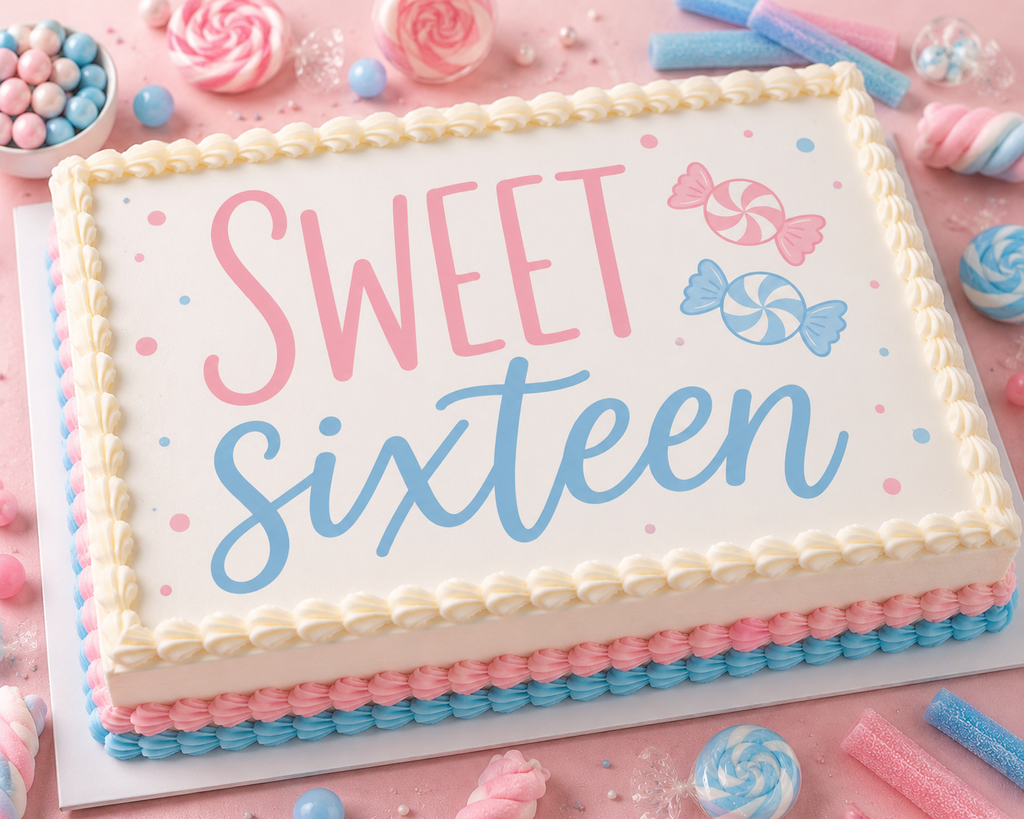 16th Birthday - Sweet Sixteen Edible Cake Toppers