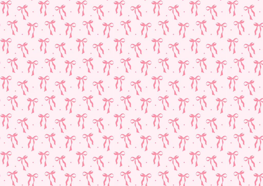 Pink Bow Themed Edible Cake Wrap