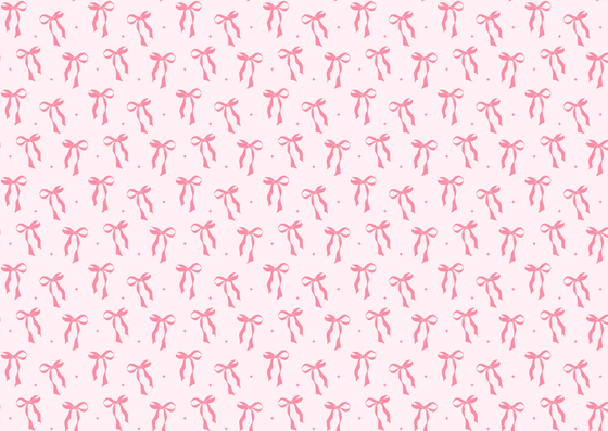 Pink Bow Themed Edible Cake Wrap