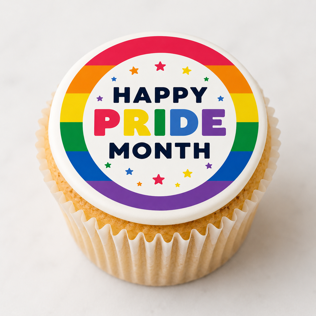Happy Pride Month Edible Cake & Cupcake Toppers | Pride Rainbow Cake Decorations